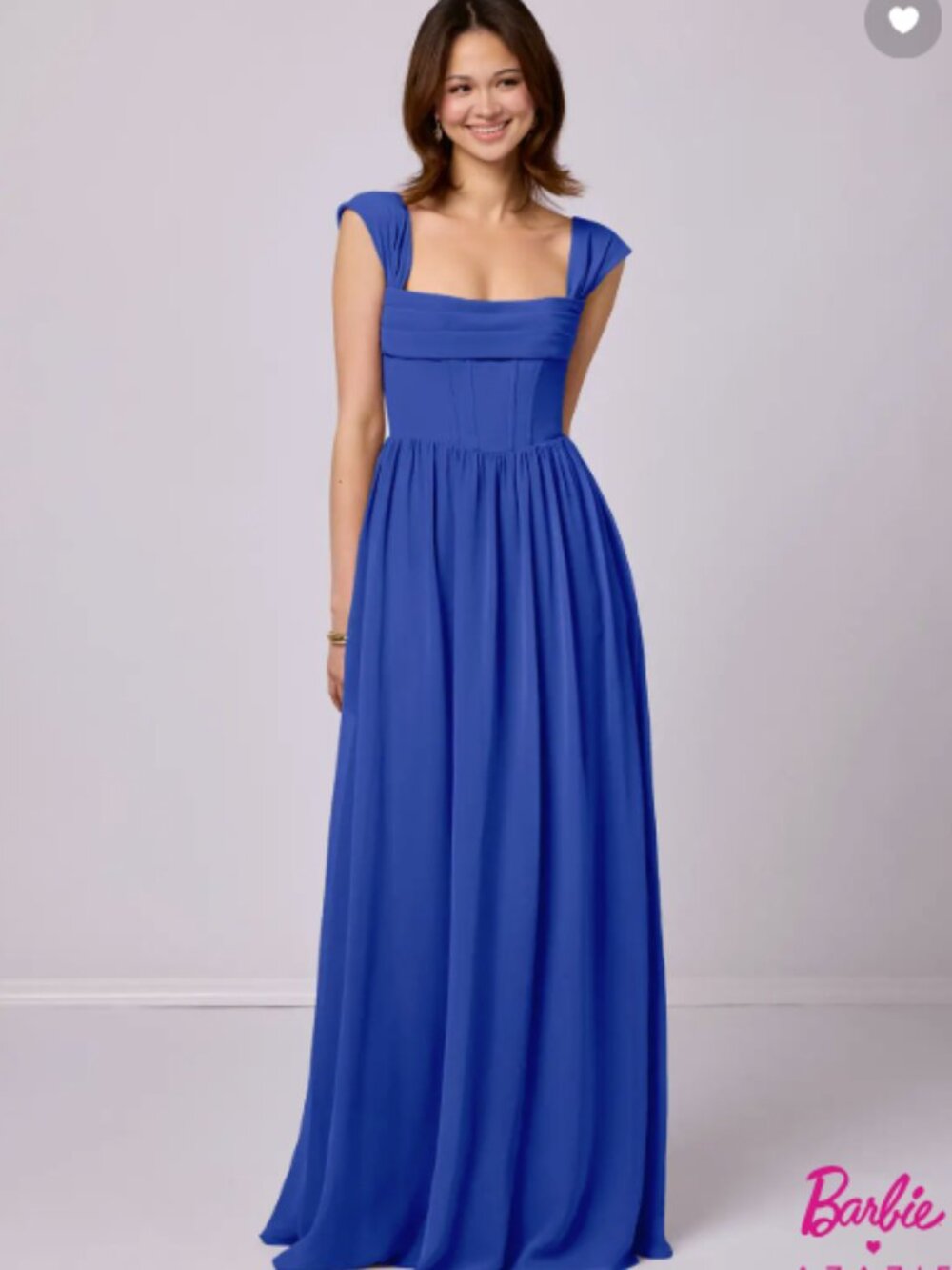 Azazie Royal Blue A-Line Corset Chiffon Dress